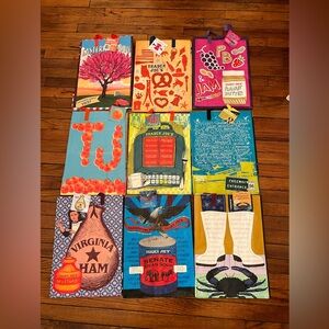 Trader Joe's Reusable Tote Bags Collection set of 9 NWT
